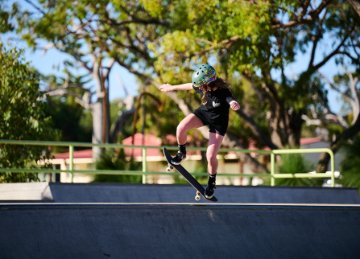 A young person skating